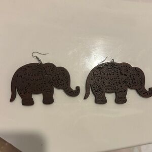 Brown Elephant Earrings